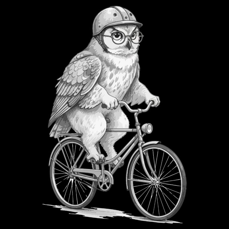Owl on a Grey Bicycle