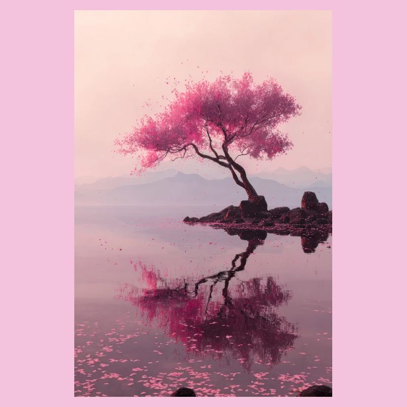 Blush Blossom Shore Reflections