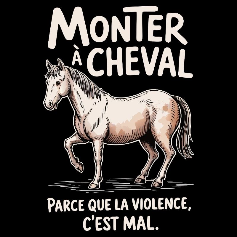 Riding a horse, because violence is wrong