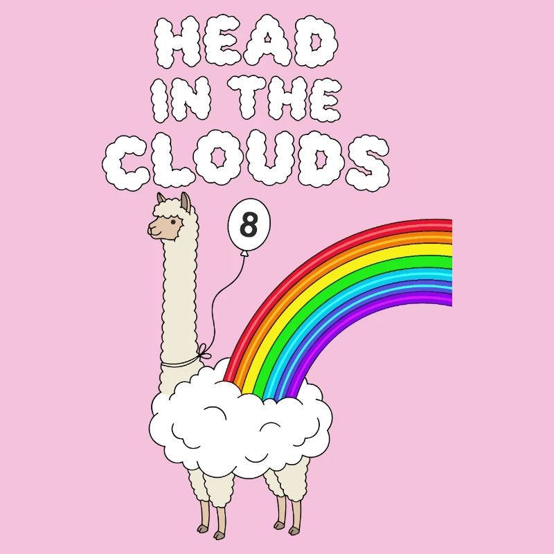Head In The Clouds 8th Birthday Alpaca