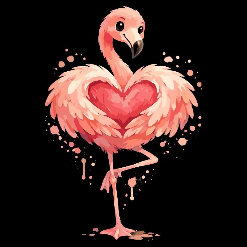 Flamingo mit Herz | Niedliches Rosa Tier Geschenk
