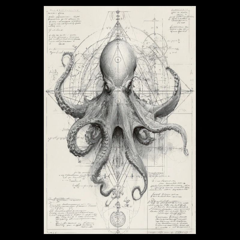 Geometrischer Oktopus-Bauplan