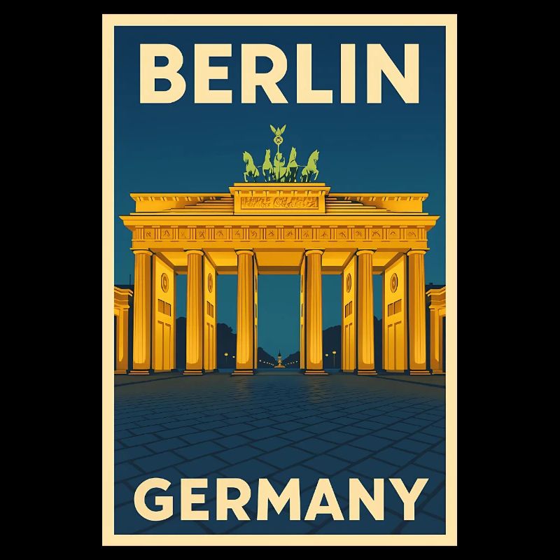 Berlin Germany – Brandenburg Gate Retro Poster