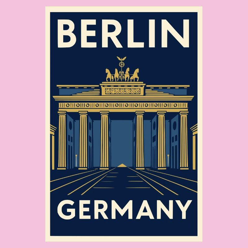 Berlin – Brandenburg Gate Retro Poster