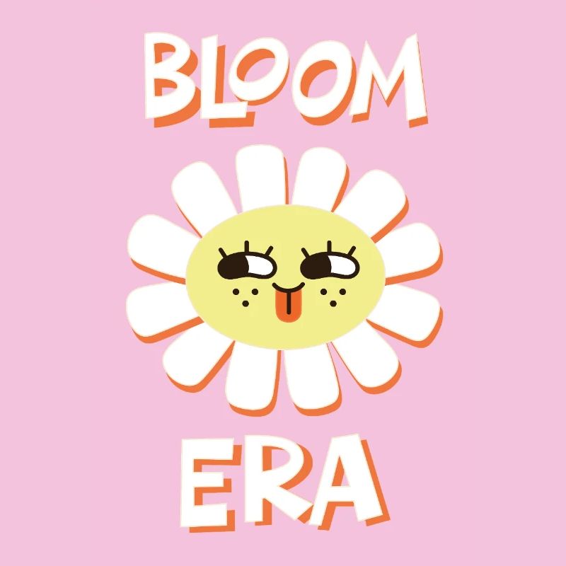 Bloom Era – Retro Cartoon Blume Spruch