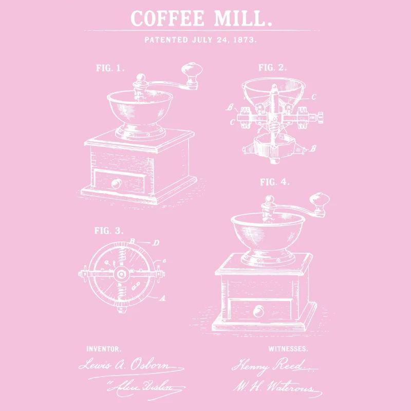 Coffee Mill Patent Blueprint