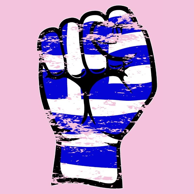 Grèce Drapeau Poing Main Utilisé Symbole
