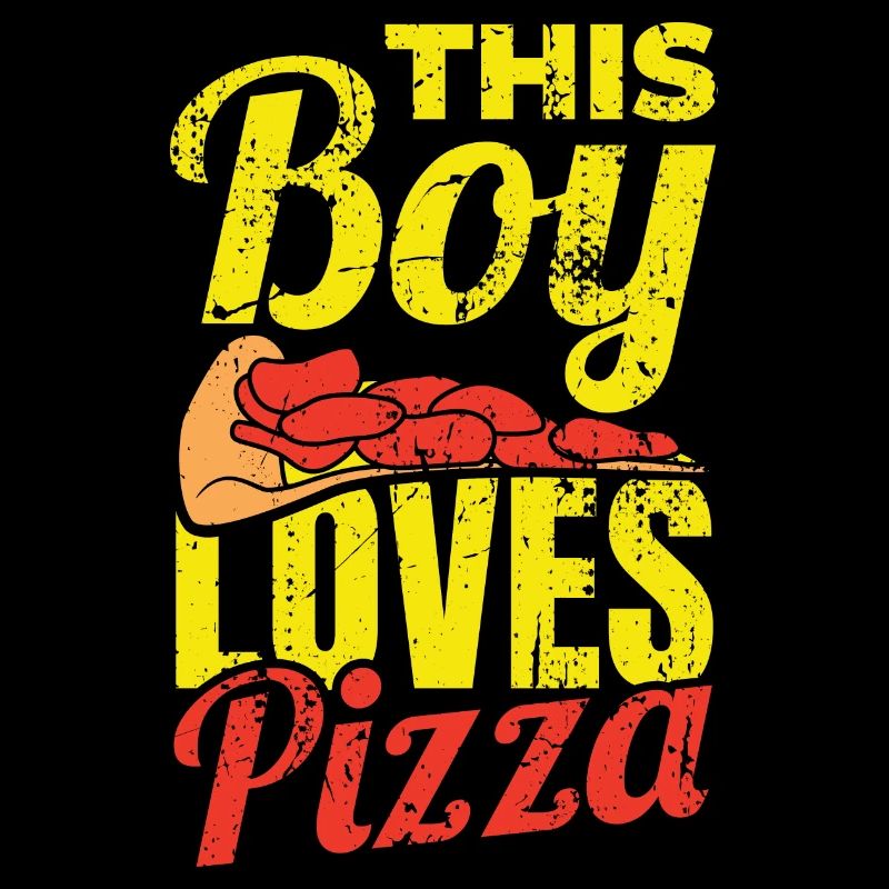 This boy loves pizza