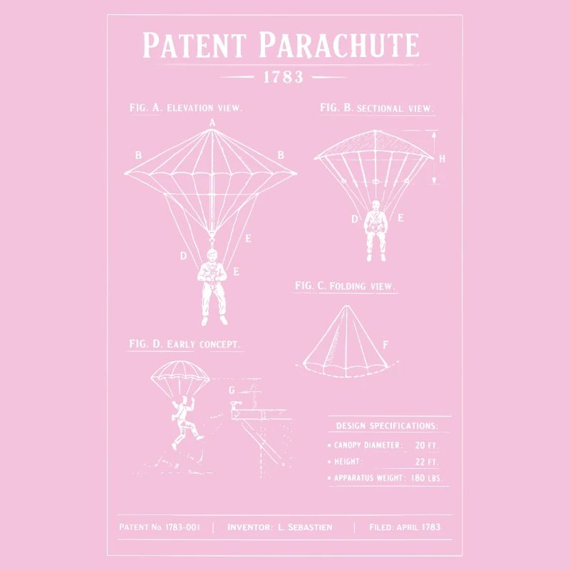 Patent-Fallschirm-Bauplan