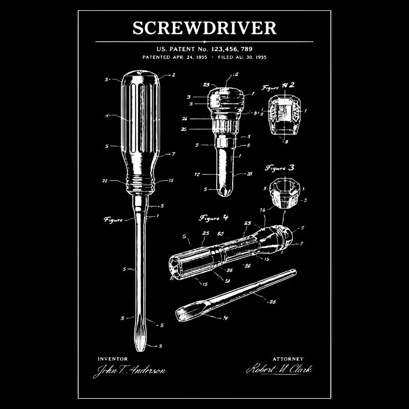 Screwdriver Blueprint Illustration