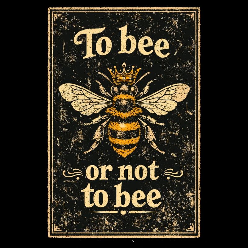 To bee or not to bee – Retro bee with crown