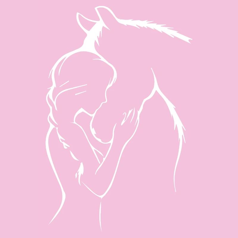 Pferd Reiterin Herz Liebe Mädchen Silhouette