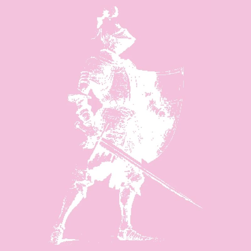Silhouette de chevalier avec bouclier
