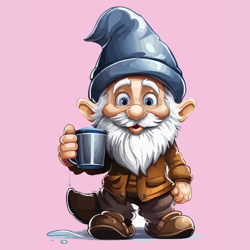 Gnom mit Kaffee Becher