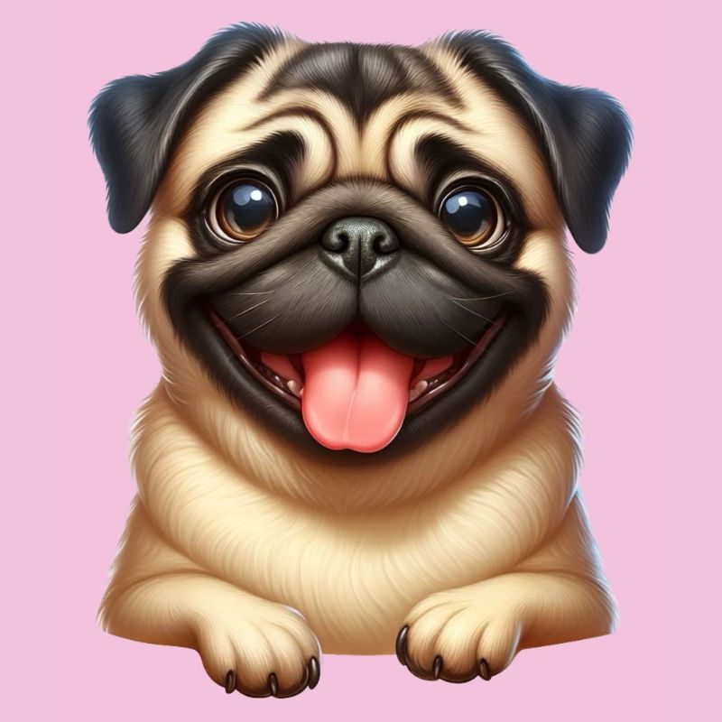 Ein glücklicher Mops