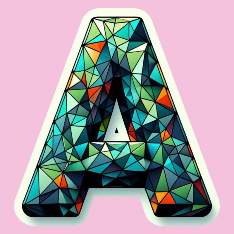 Buchstabe A Polygon bunt