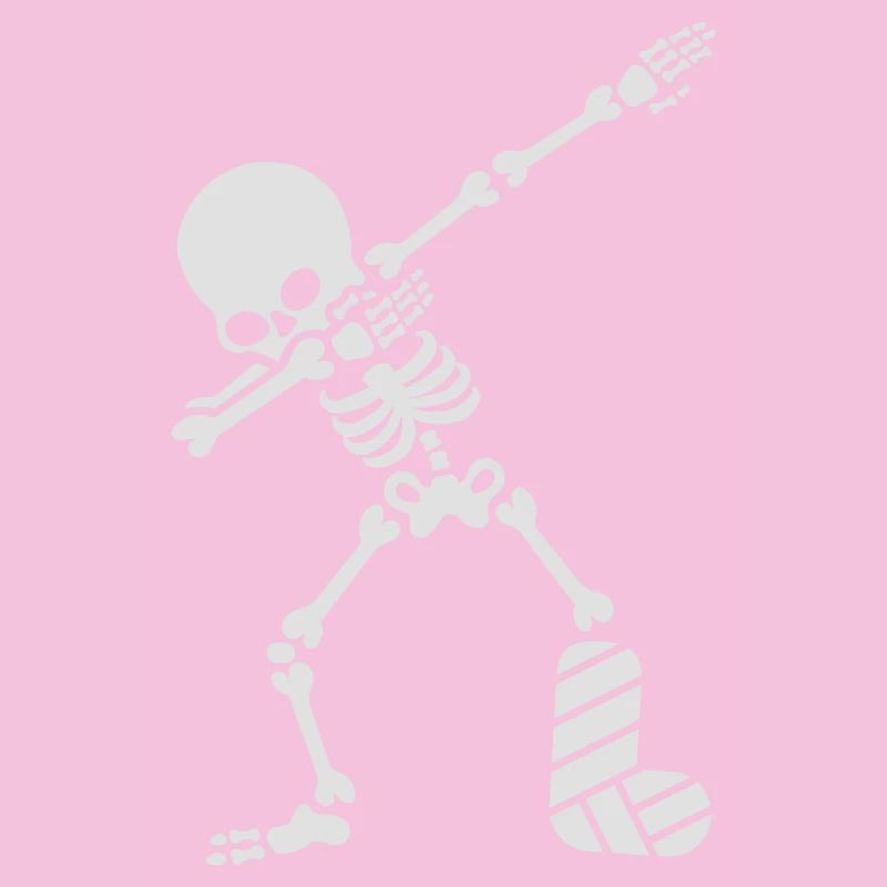 Dab dabbing skeleton plaster broken leg