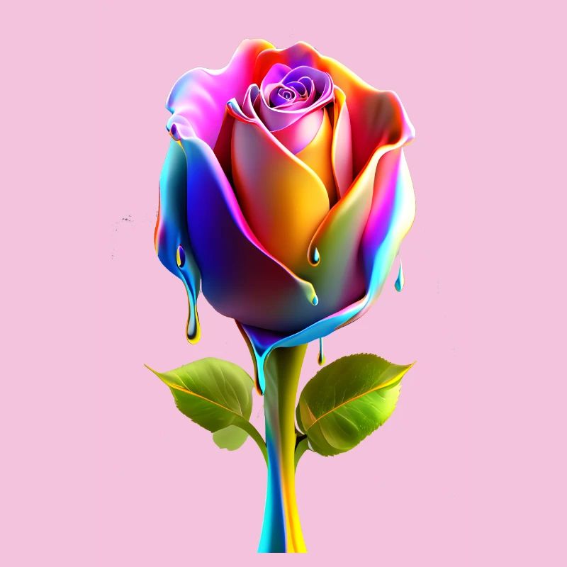 A rose with bold gradient colors 3D