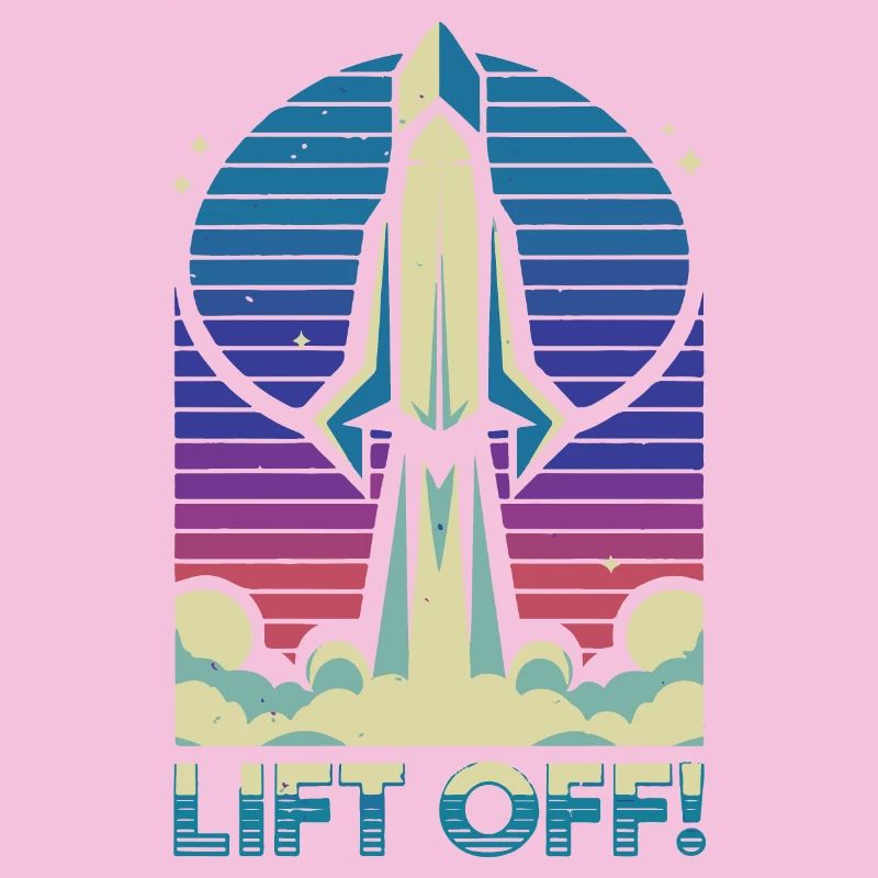 Illustration de lancement de fusée rétro