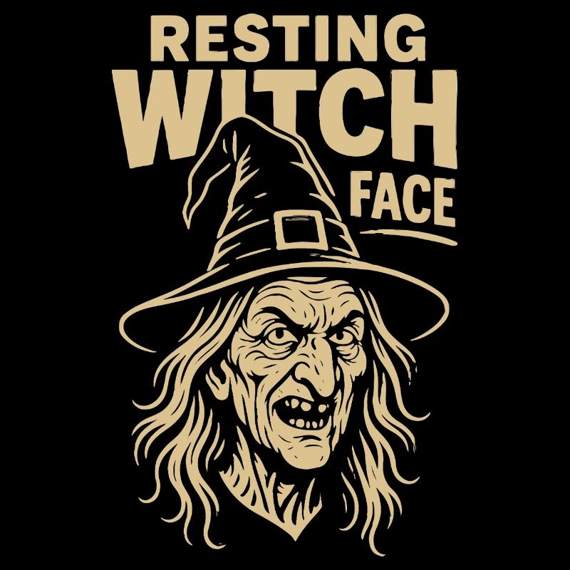 Resting Witch Face Halloween Costume Fun