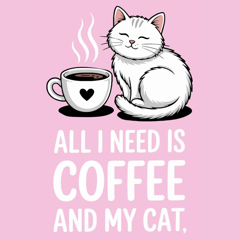 Coffee And Cat Saying Caffeine Lover