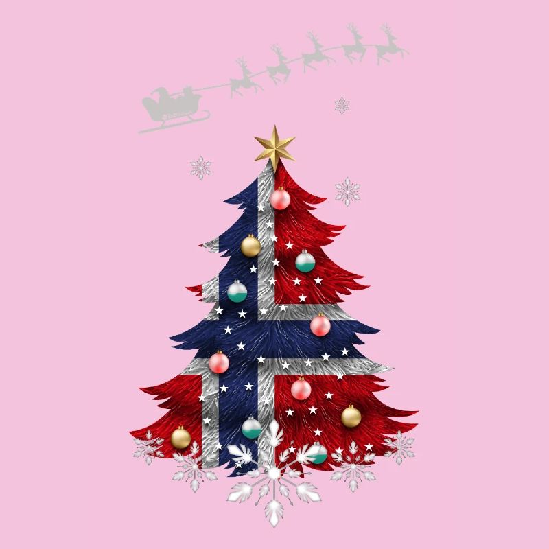 Sapin de Noël avec drapeau norvégien