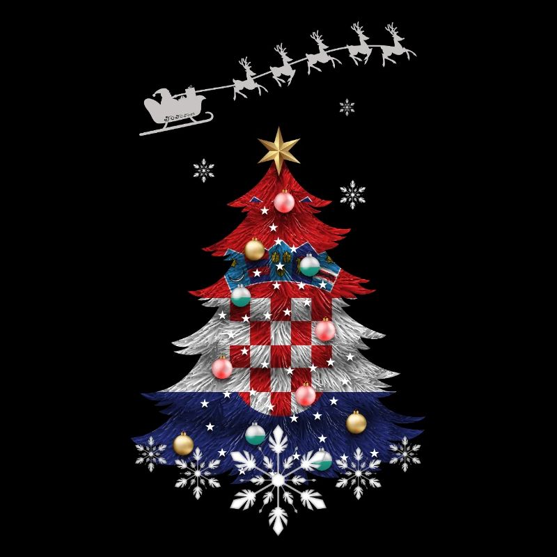 Weihnachtsbaum mit Kroatien-Flagge