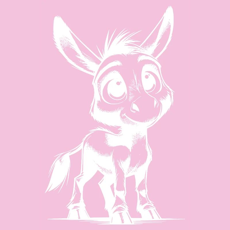 Petit Petit Âne Mignon Dessin au Crayon