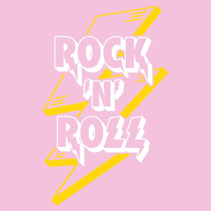 Rock'n'Roll Text Logo mit Blitz