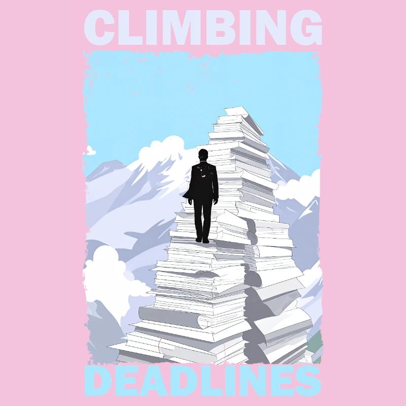 Climbing Deadlines – Funny Office Workload Mountai