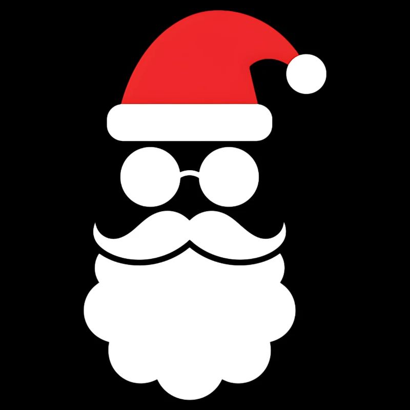 Santa Claus with Beard Minimal Head Design