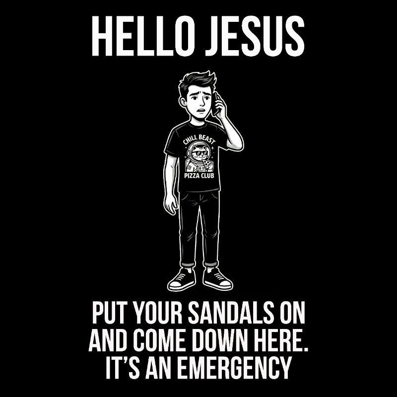 Hello Jesus - Funny Internet Meme - Dark