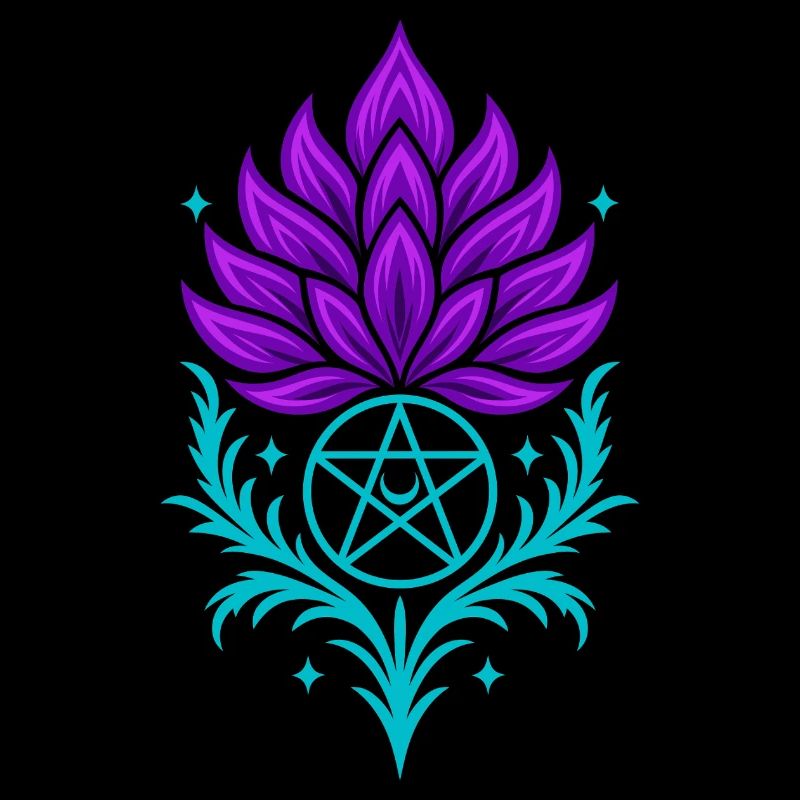 Distel mit Pentagramm - Spirituelles Symbol