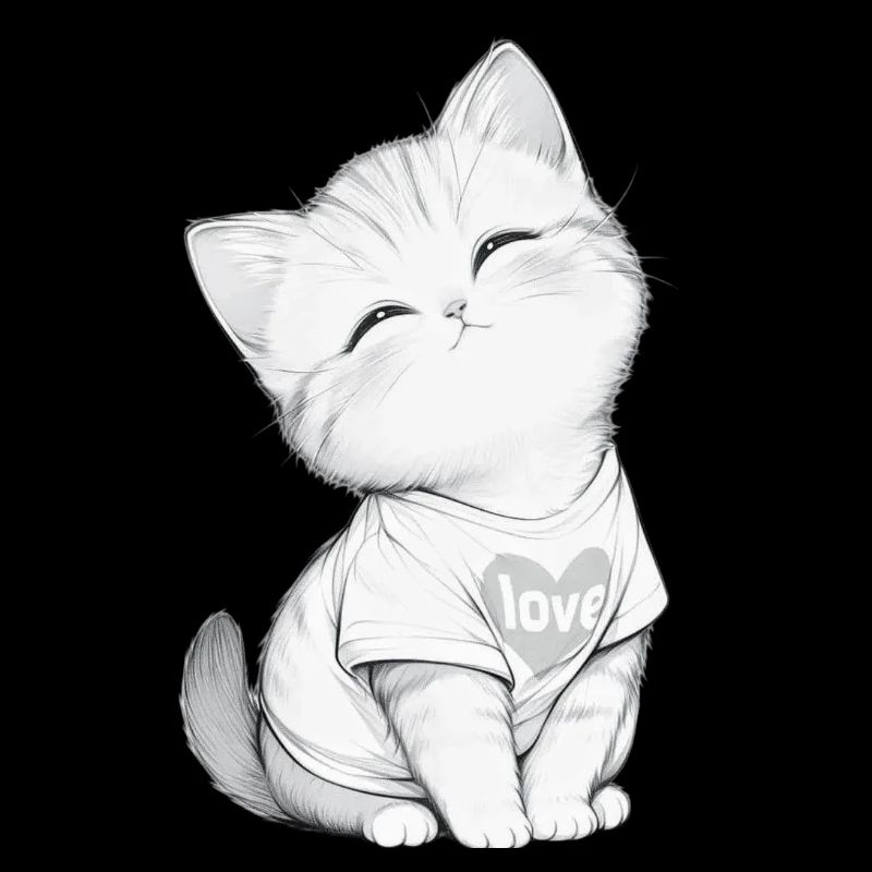 Kuschelige Katze im Herzen Liebe