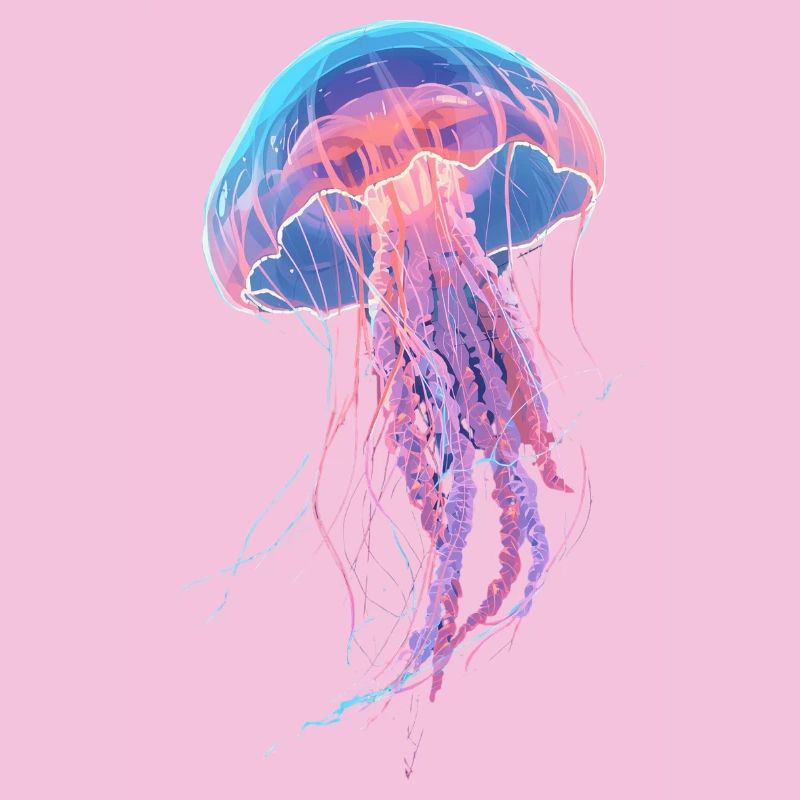 Méduse néon arc-en-ciel