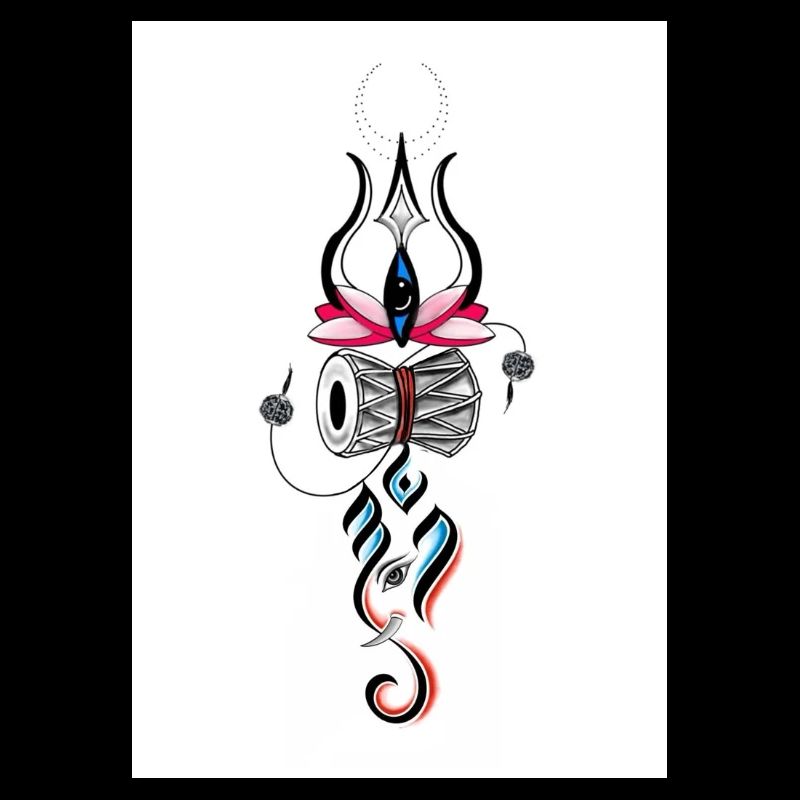 Abstrakter mystischer Lotus mit Trommeln