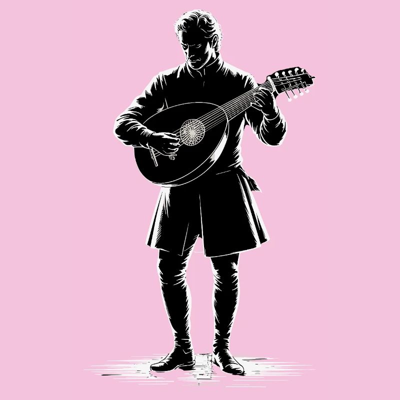 Barde médiéval avec luth