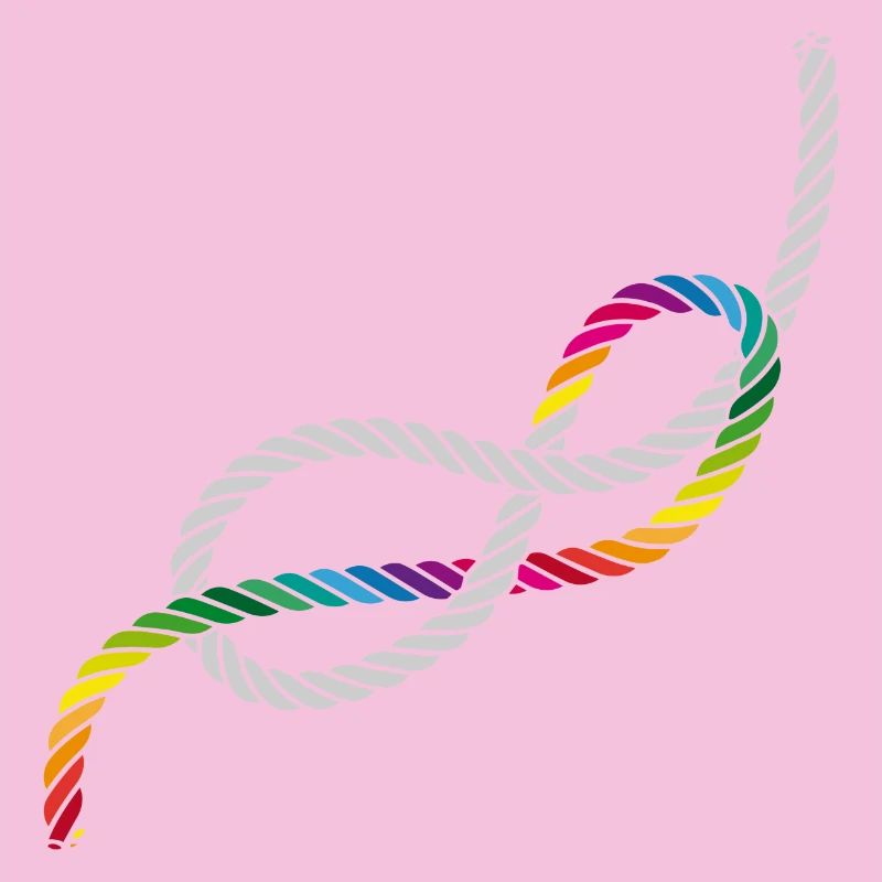 Achtknoten oder Liebesknoten in Regenbogen Farben