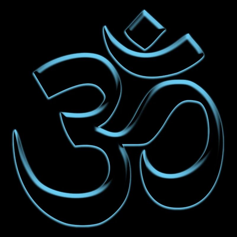 Cooles Buddhismus Om-Zeichen blau durchsicht