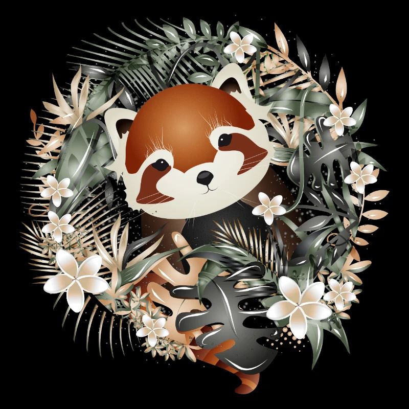 Petit panda roux magique dans la jungle
