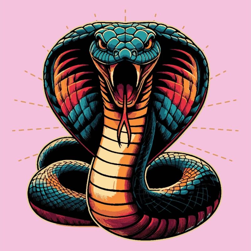 motif serpent Cobra dynamique et coloré