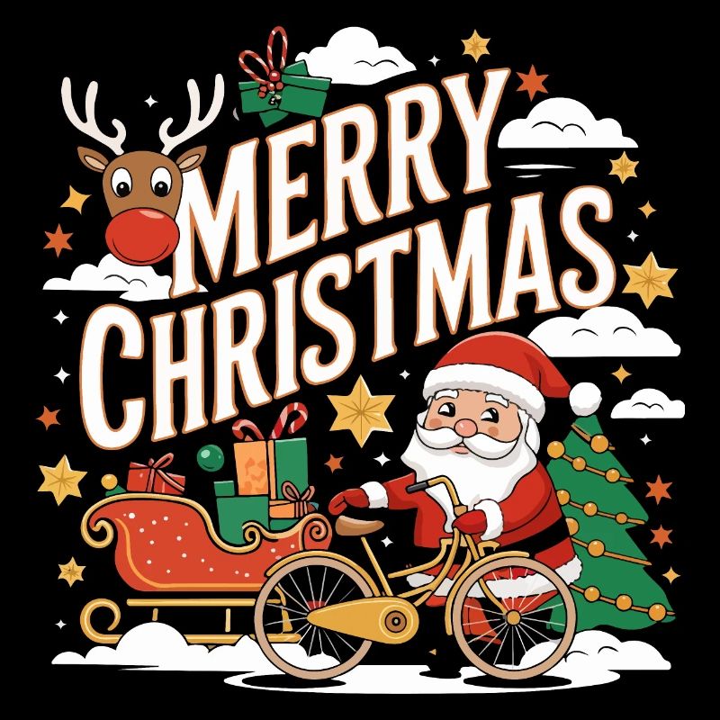 Joyeux Noël Scène du renne et du Père Noël