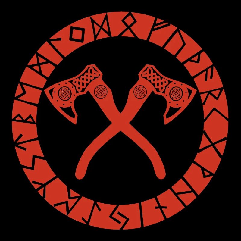 Nordic Cross Axes (Red)