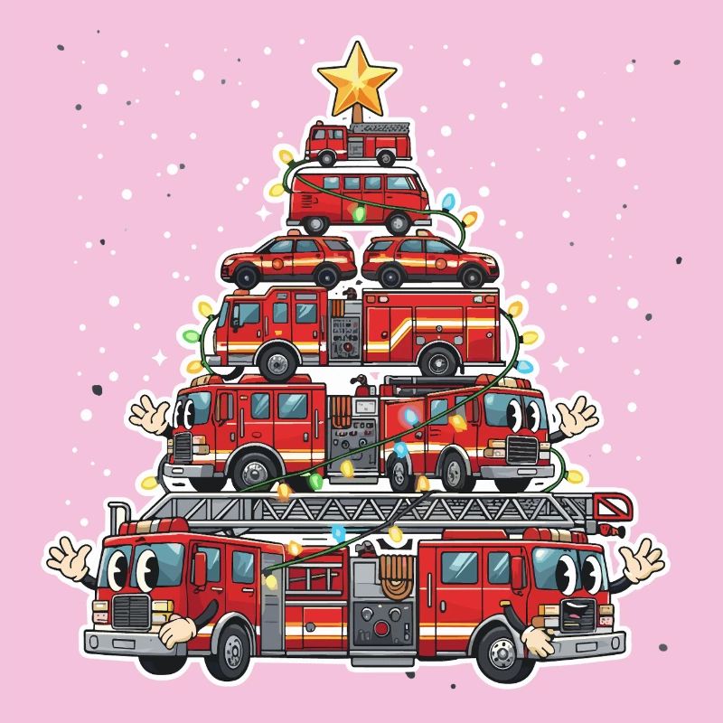 Arbre de pompier drôle Joyeux Noël Gesc