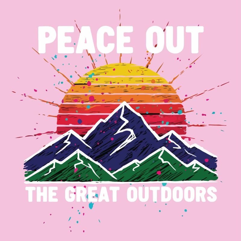 Peace Out Great Outdoors Mountain Sun