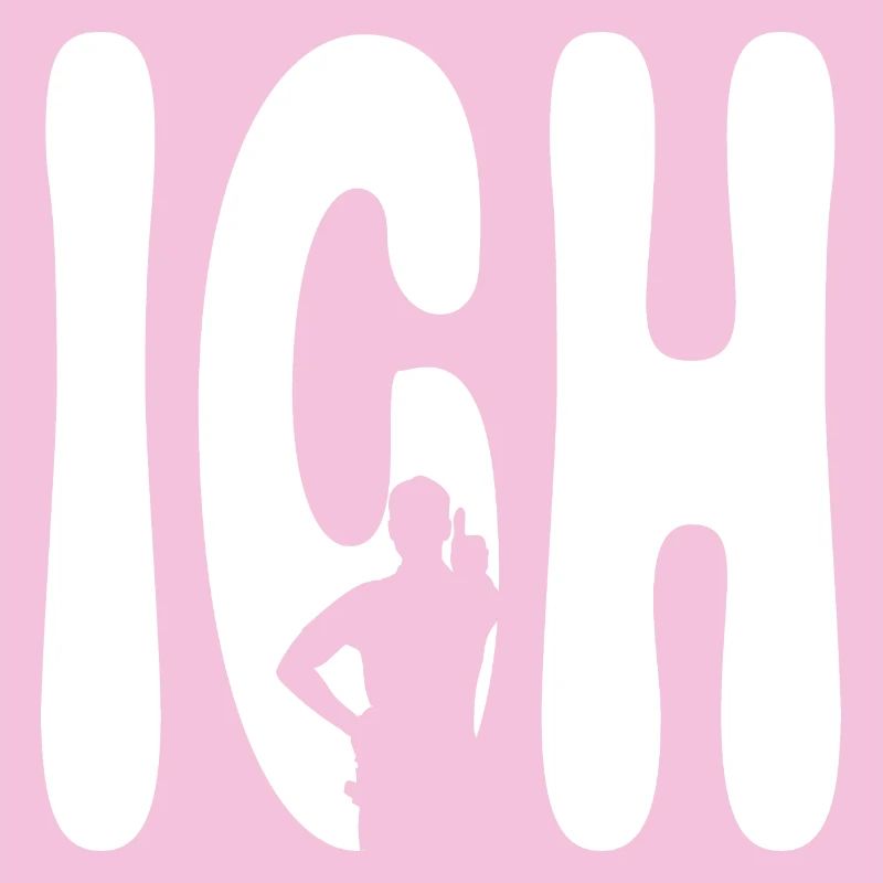 Ich Silhouette Typo Kraft - Daumen hoch
