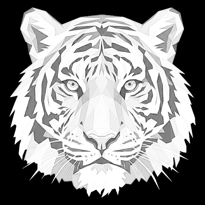 Geometric Tiger Head Grey
