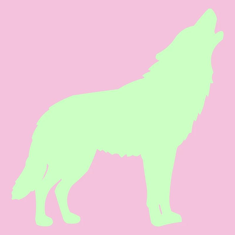 Wolf Silhouette Neon Green
