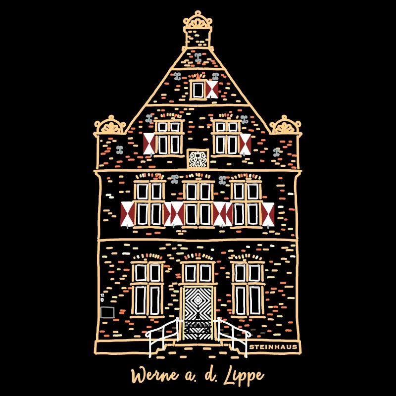 Werne, première maison en pierre emblématique, quartier d’Unna