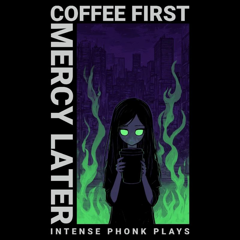 Vaporwave Coffee First Mercy Later Neon Art